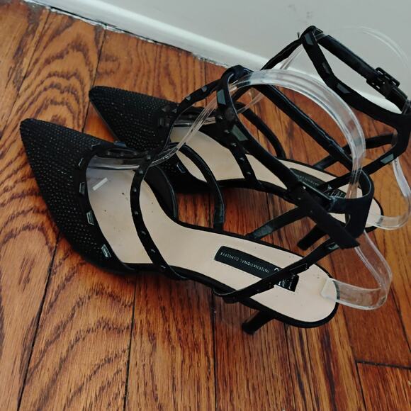 INC International Concepts Black Beaded Pointed Toe Stiletto Heels 8M 3in Glam - Picture 7 of 17